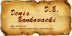Denis Bankovački vizit kartica